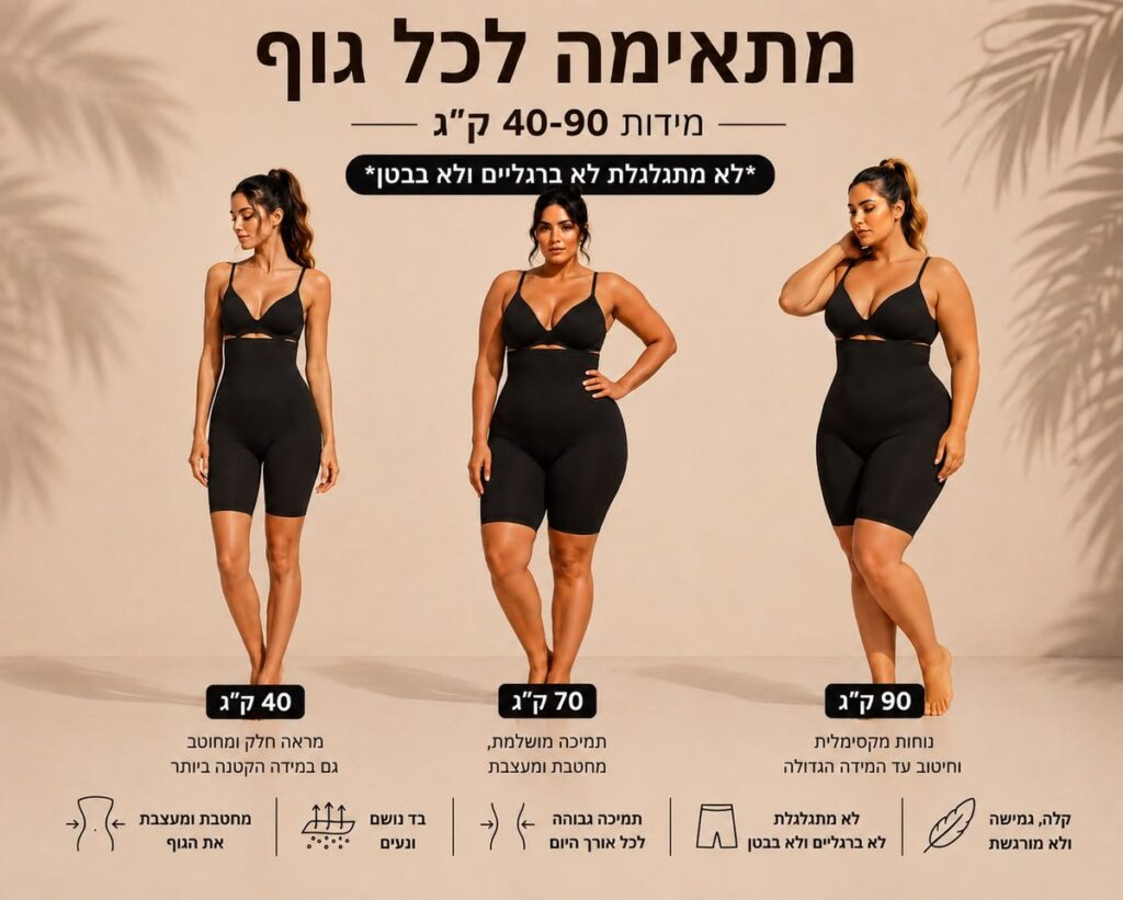 מחטב גבוה שאוסף את הבטן ברצף – בלי גומי שחוצה את האזור